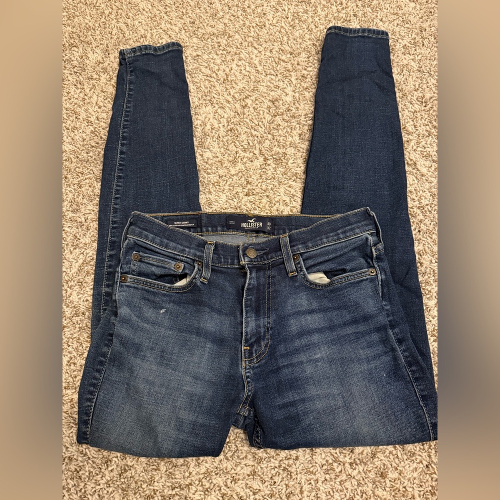 Hollister Men's Dark Blue Skinny Jeans